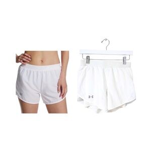 Under Armour Running Shorts Fly-By White 3" Inseam 2-in-1 Lined Women's XS